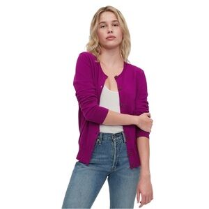 JACOB Women's Purple Cardigan Sweater Casual Spring Wear size Small Ribbed Waist